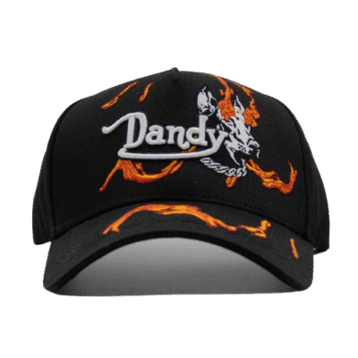 Dandy Flames Black Embroidered Hat